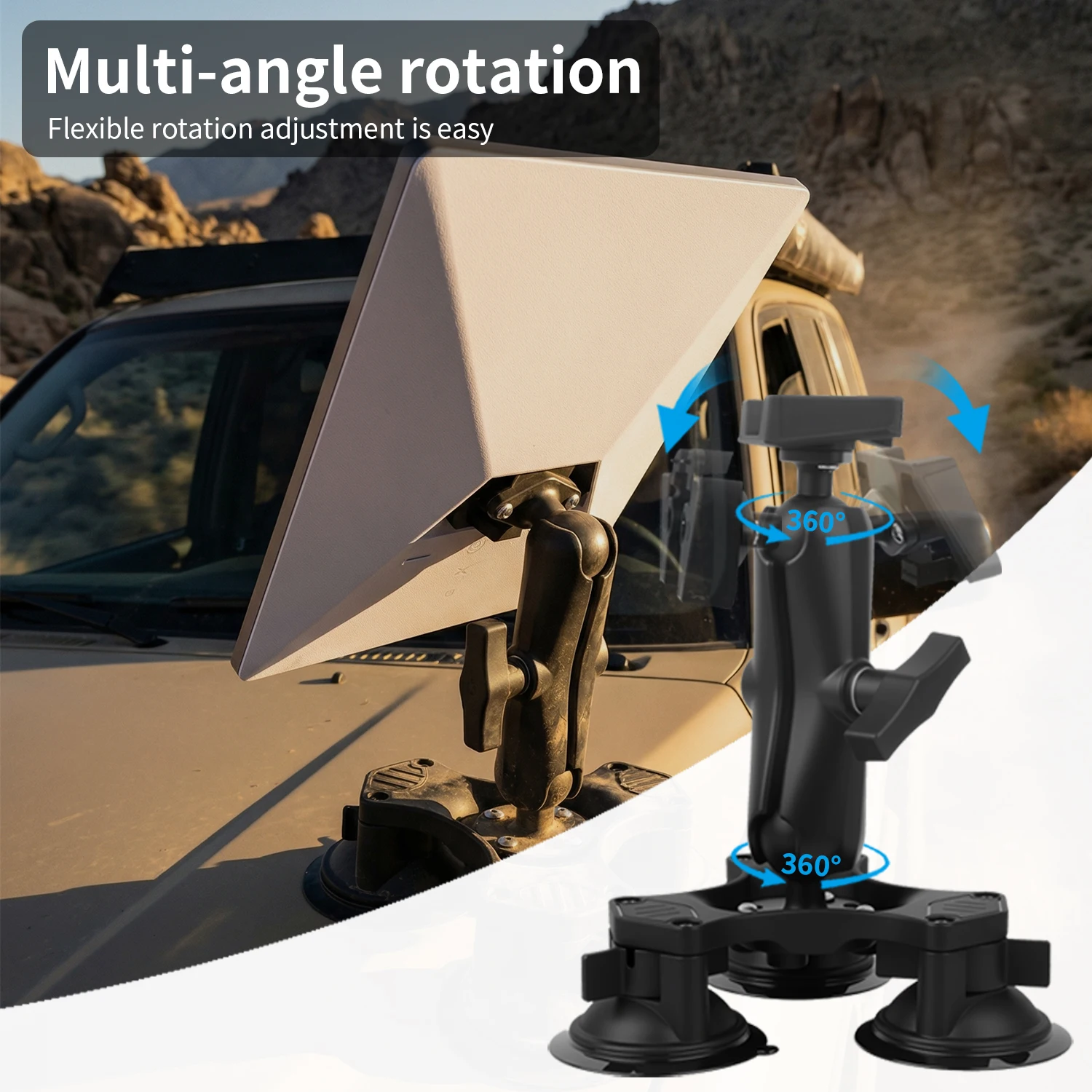 

Starlink three-suction cup set, with 360° adjustable ball head, suitable for RVs and smooth surfaces, compatible with RAM mounts