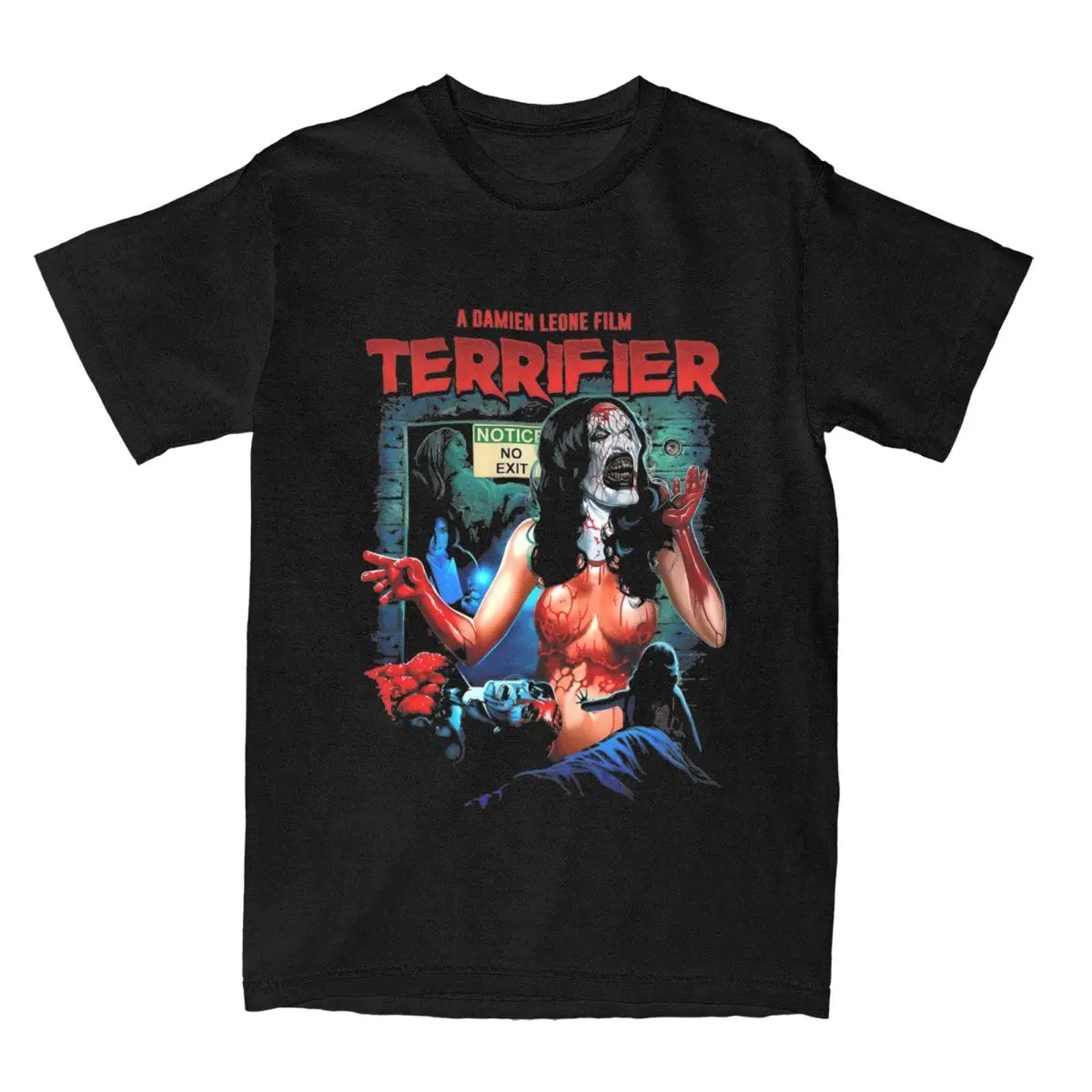 Retro Terrifier Film T-Shirt Men Street Style Cotton T Shirts Summer O-Neck Hip Hop Tee Shirt Casual Plus Size Tops image 3