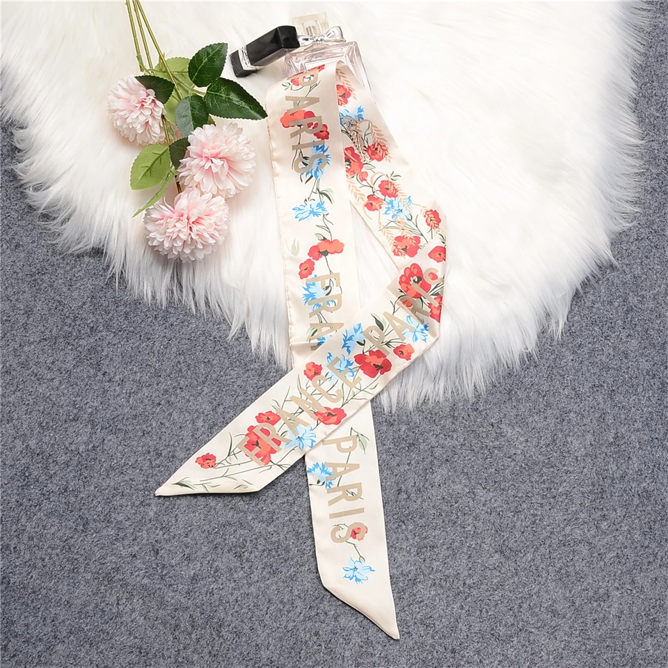 2024 New Tarot Twill 100% Silk Scarf Women Brand Scarf Skinny Bag Scarves Design Wrist Towel Foulard Summer Neckerchief Headband