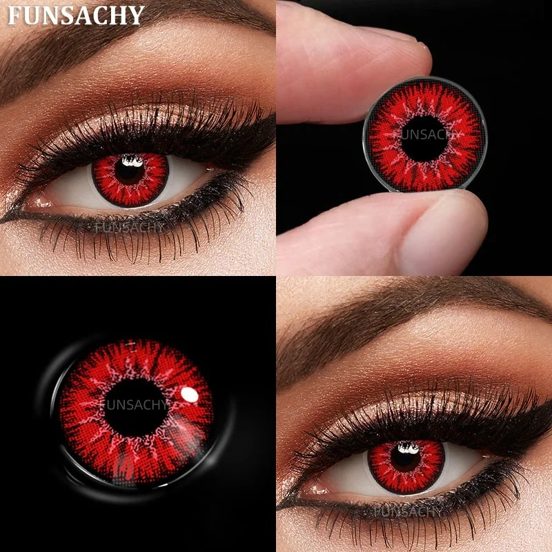 FUNSACHY Cosplay Draak Contactlenzen voor Ogen Anime Rollenspel Lens Halloween Cosplay Zwarte Contacten Jaarlijks Cosmetica Leerlingen