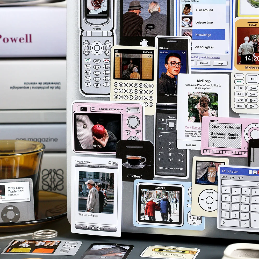 8Packs/Lot Informatie Cocons Serie Retro Bericht Zelfklevende Zelfklevende Sticker