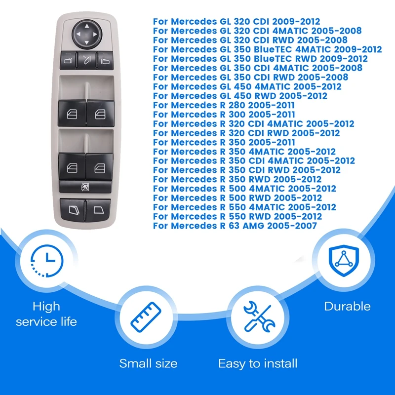 Car Left Electric Window Master Control Switch For Mercedes W164 W251 GL320 R320 R500 R63 A2518300390 2518300390