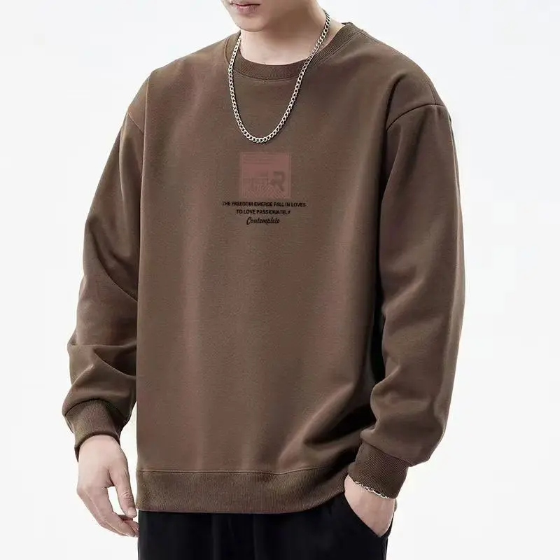 

2024 Men's Spring Autumn New Splicing Pullovers O-Neck Printed Letters Fashion Loose Minimalist Casual Long Sleeves Sweatshirts