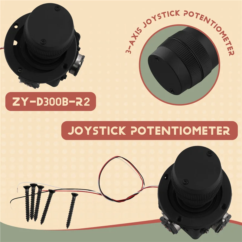 CYGJ-3-Axis Joystick Potentiometer ZY-D300B-R2 5K 3D Security Yuntai Control Ball Machine Keyboard Monitor Joystick Black