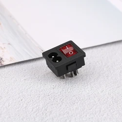 1PC Power Cord Inlet Socket receptacle ON-OFF Light/NO Light Rocker Switch for Computer Amplifier 250V 10A