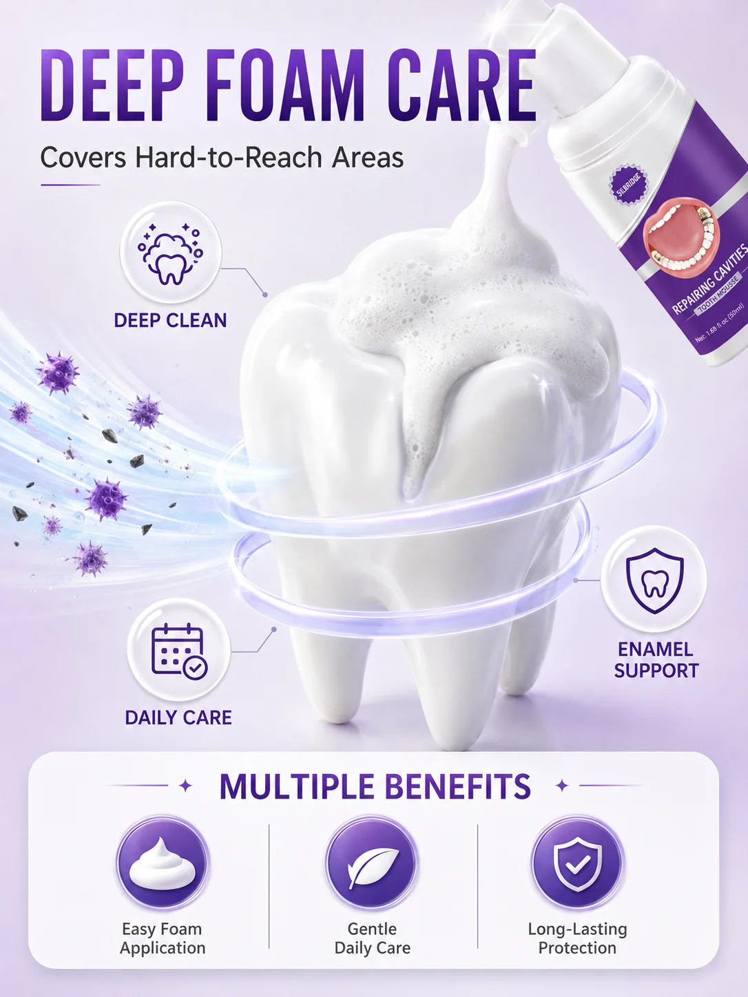 Gum Repair Plaque Cleaning Protect Gingiva Fresh Breath Fade Tooth Stain Deep Cleaning Formula