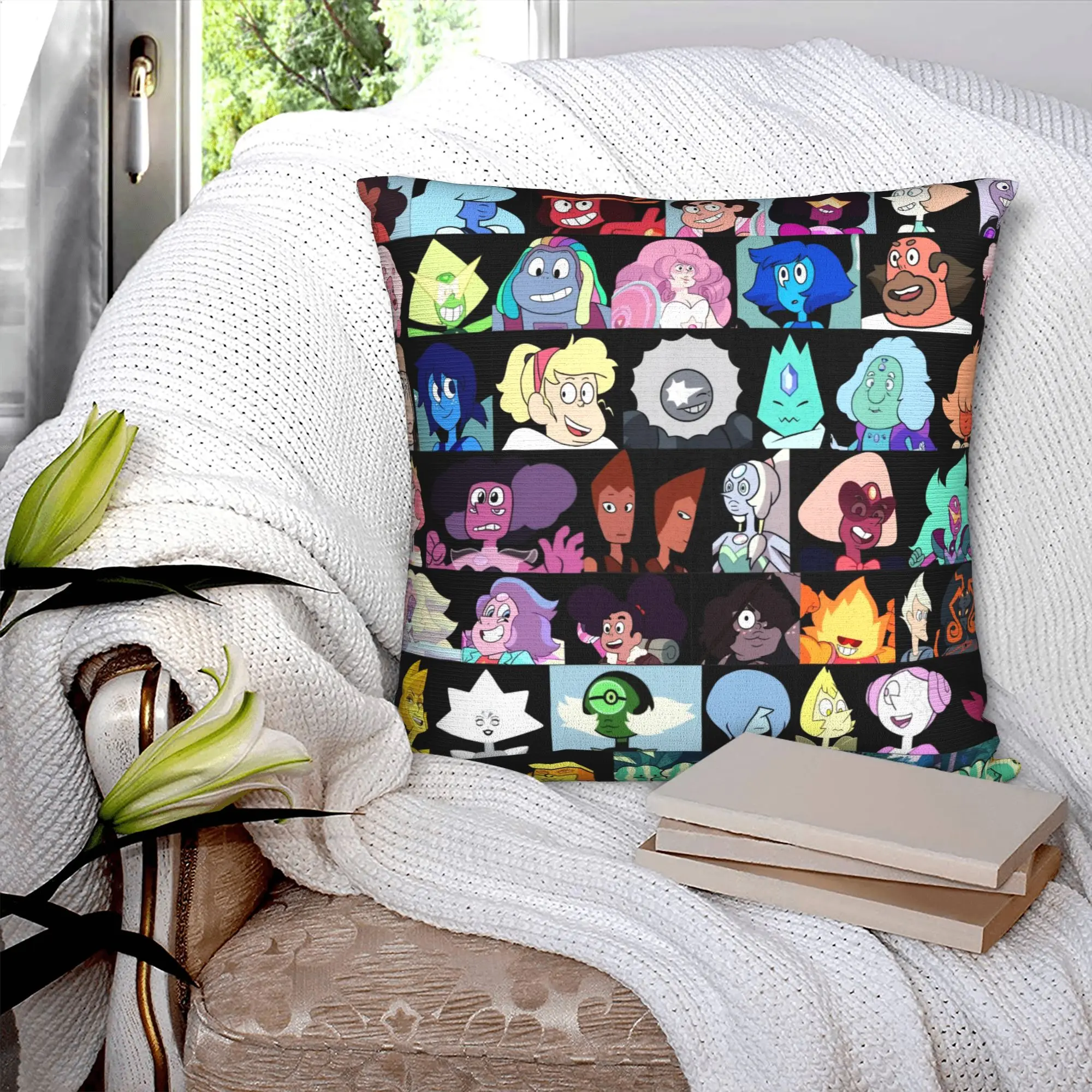 Steven Universe Pillow Case Living Room Decoration Kawaii Children Gift Cartoon Crystal Gem Cushions for Sofa Square Pillowcase