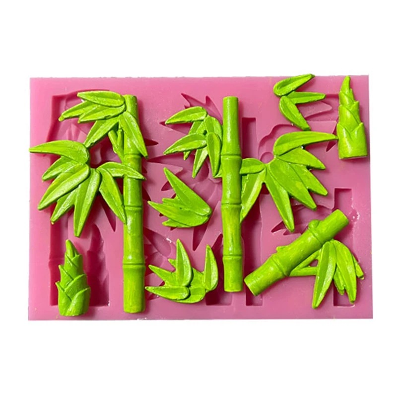 Bamboo Silicone Mold Bamboo Leaves Cake Border Fondant Cake Decorating Tools Cupcake Topper Chocolate Gumpaste Candy Mould