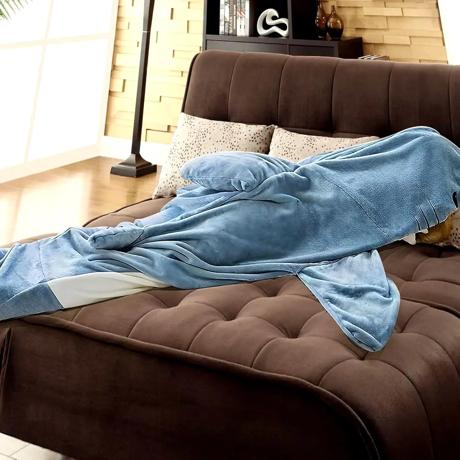 One Piece Shark Winter Sleepwear Bag Pajamas Set Women's Christmas Sleepwear for Sleeping Loungewear for Adult Onesie Blanket