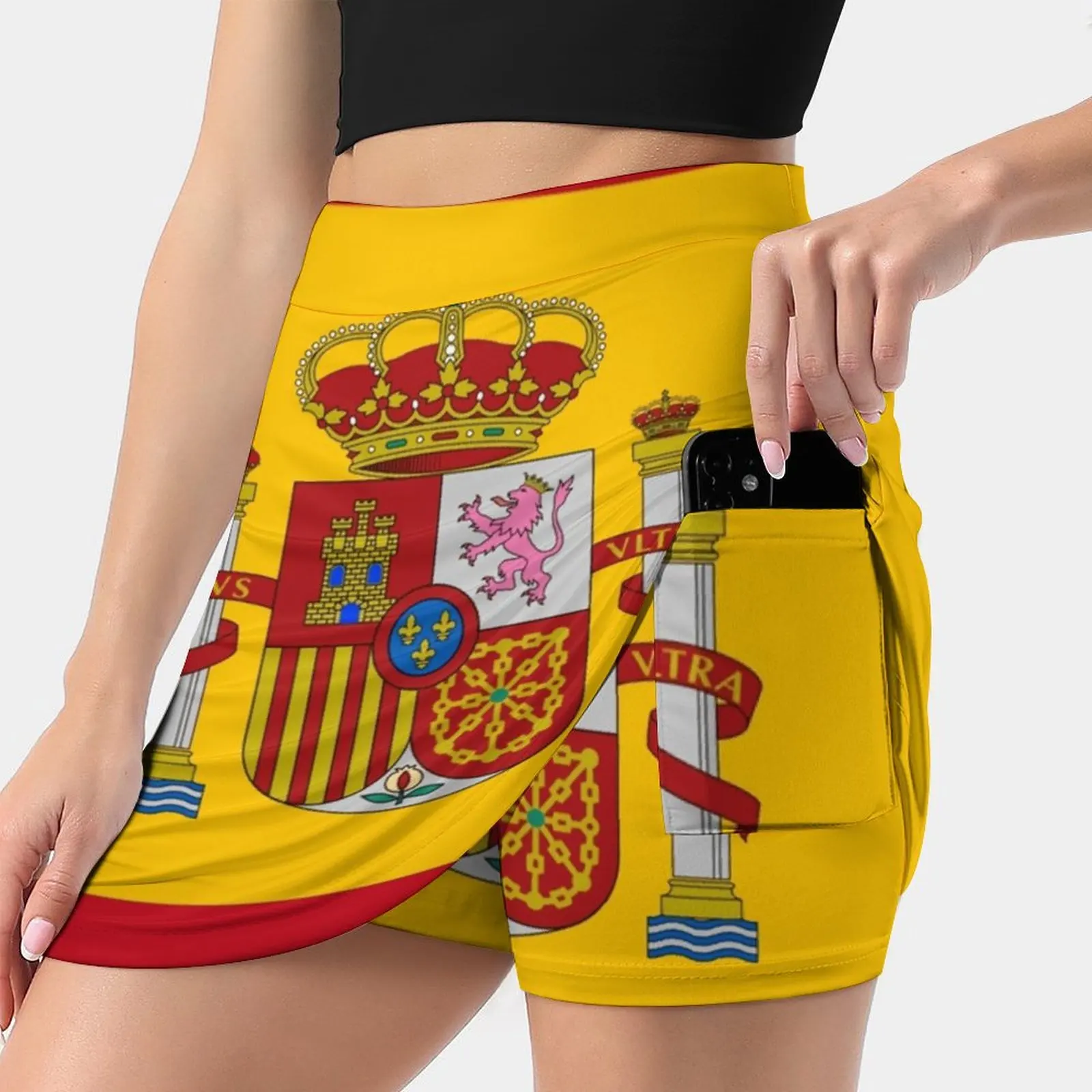 Jupe de sport pour femmes, drapeau d'espagne, Tennis, Golf, danse, Fitness, course à pied, Yoga, drapeau espagnol