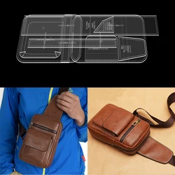 Acrylic Stencil Laser Cut Template Diy Leather Handmade Craft Men's chest bag waist bag Sewing Pattern 24x14x6cm