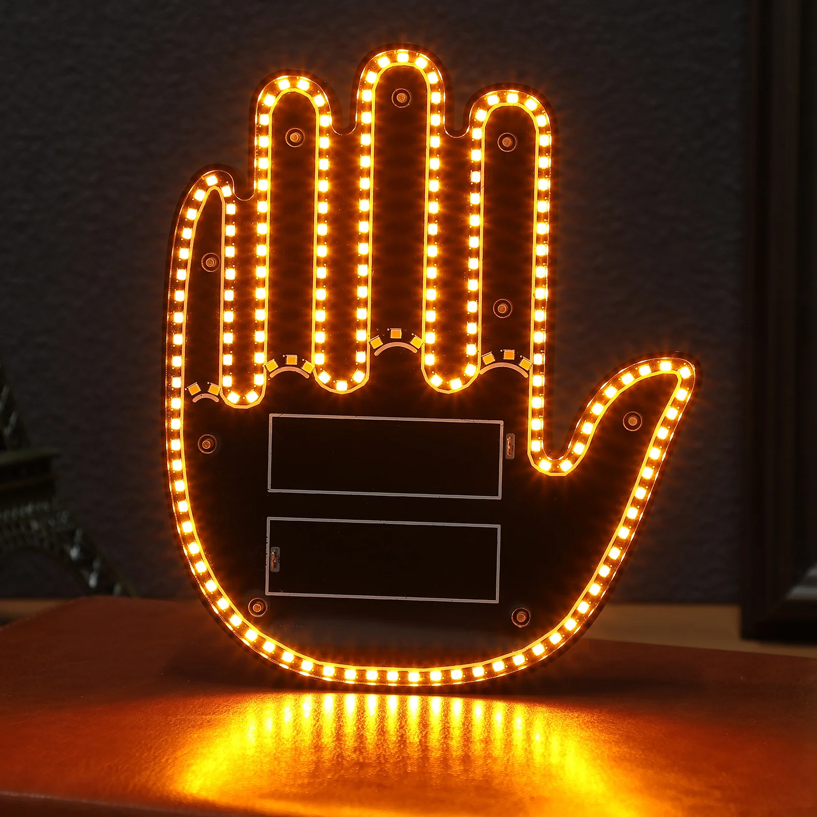 

Автомобильный палец, светодиодный светильник для жестов рук для окна автомобиля, знак с подсветкой, яркий регулируемый портативный дизайн, жест, указатель поворота