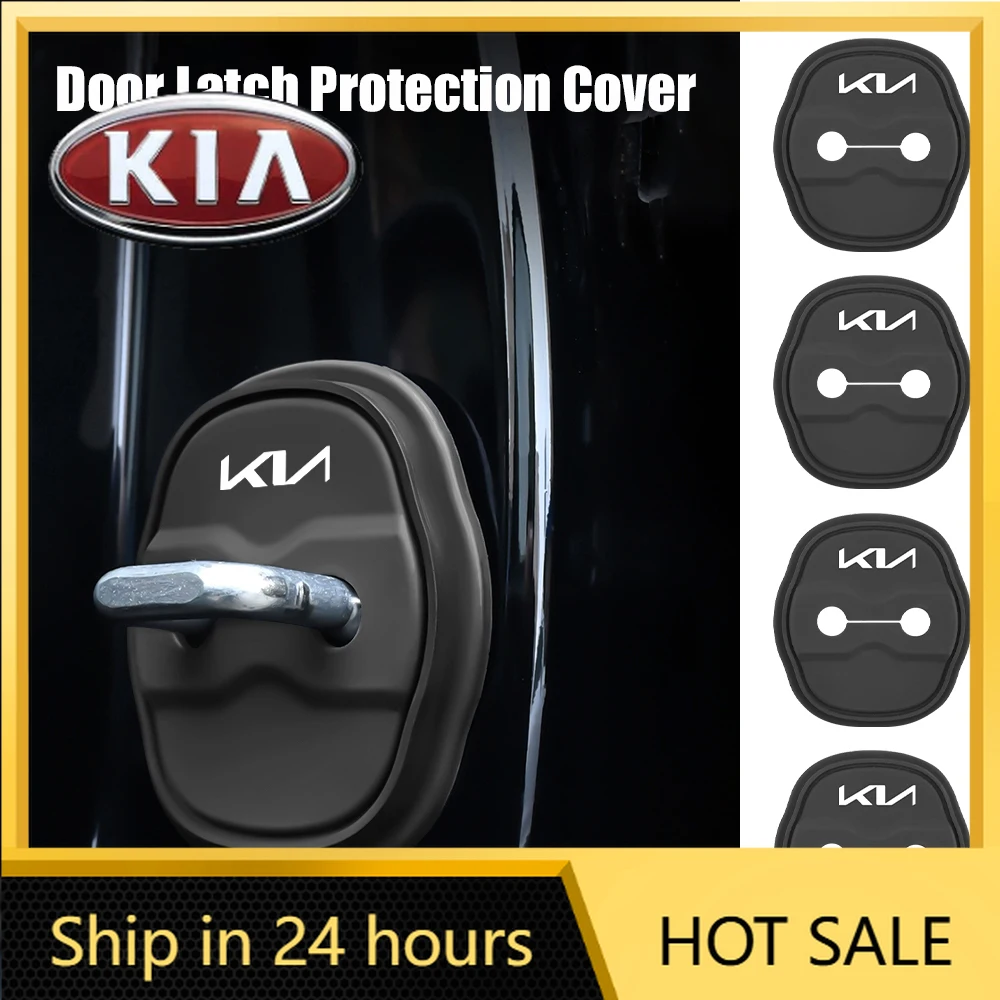 

2026 Hot Car Sticker 2/4Pcs Car Door Lock Anti-collision Silicone Cover for For Kia Sportage Rio 3 Soul Picanto EV6 Cerato Niro