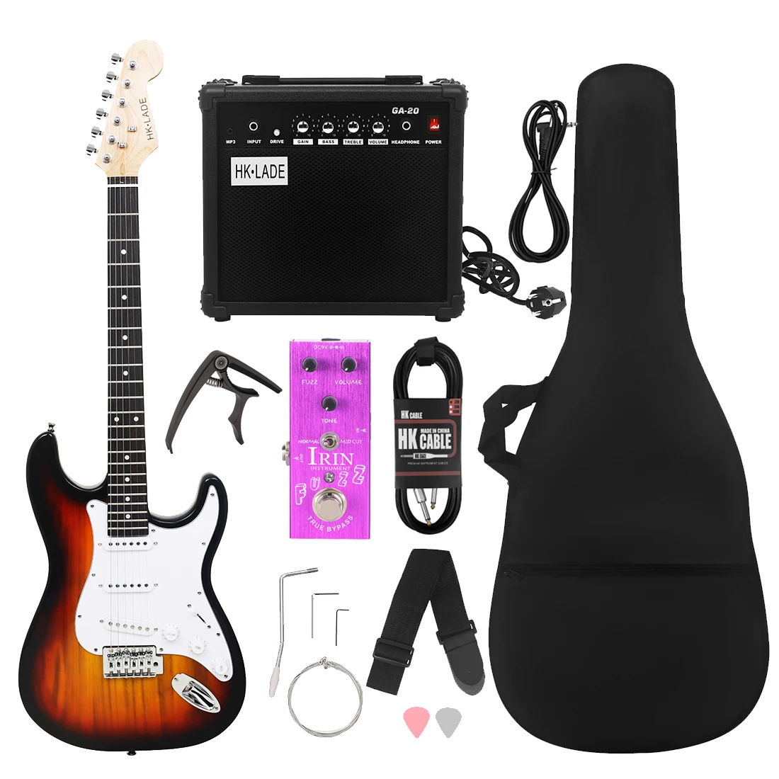 SLADE New 39 Inches Electric Guitar 22 Frets Professional ST Electric Guitar Set with Amplifier Effects Pedal for Performance