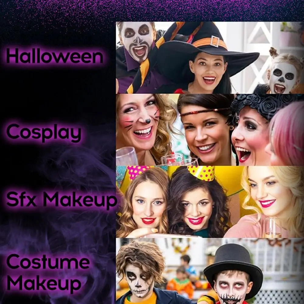 3 Stuks Waterdichte Face Body Paint Stick Veilig Langdurige Halloween Lippenstift Creatieve Retro 8 Kleuren Lipgloss Clown Cosplay