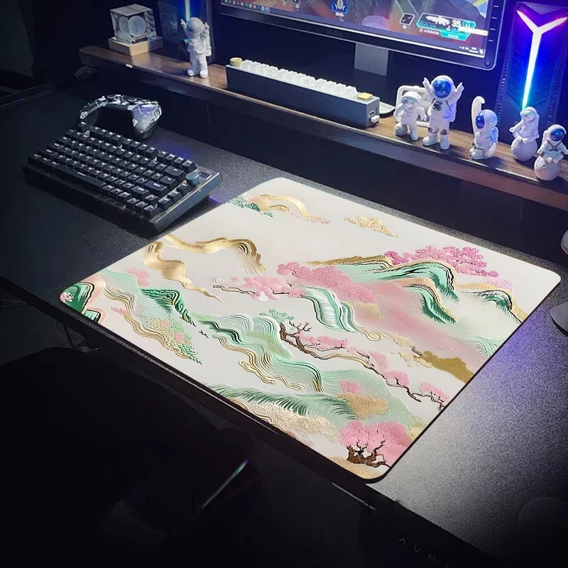 Chinese Style Mouse Mat WaterProof Gamer Stainproof Gaming Accessory 400x450MM Extended Pad Writing Desk Playmat Laptop PC Rug