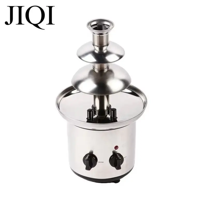 Three 3 Layers 110V/220V Chocolate Fountain Food Grade Stainless Steel Material Non-noise Chocolate Blender Automatic Rotation