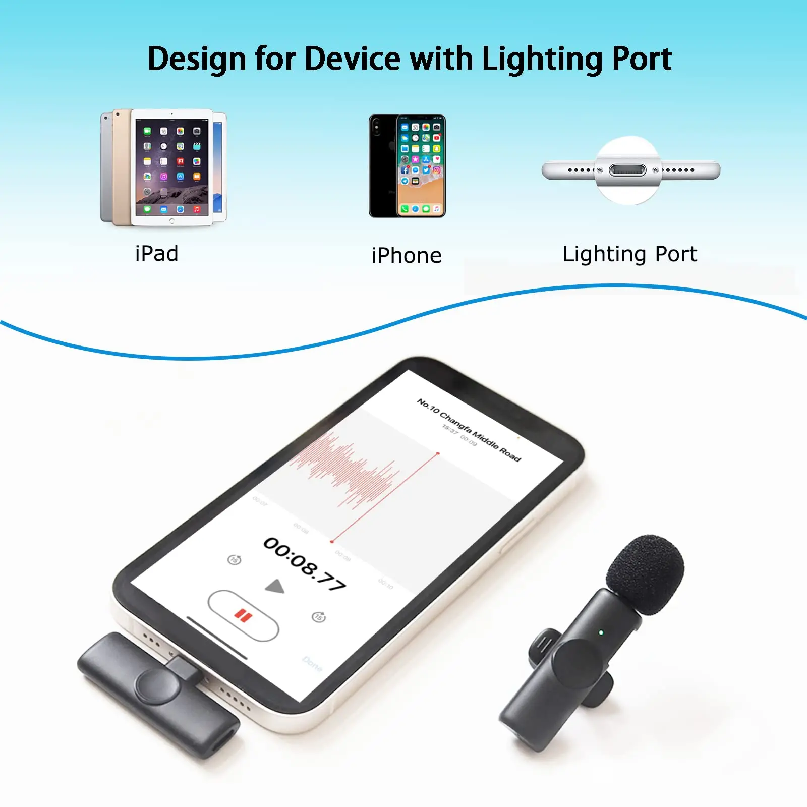 Wireless Lavalier Microphone Charging Case Mic Portable Audio Video Recording for iPhone Android Camera Notebook Live Gaming Mic