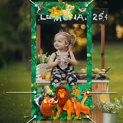 The Lion King Photo Booth Frame Props Children's 1st Birthday Party Shooting Backdrop Props Newborns Baby Shower Decor Banner