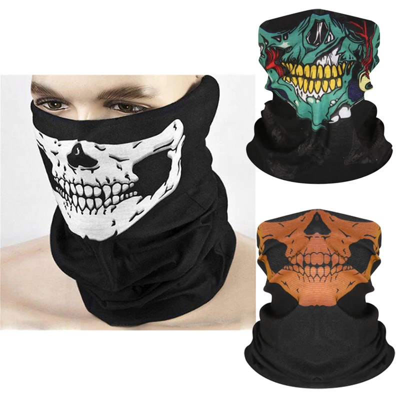 Kafatası Erkekler Balaclava Kayak Maskesi Bisiklet Kapaklar Snowboard yüz kapatma Motosiklet Bisiklet Kask Hood Bandana Eşarp Nefes Rüzgar Geçirmez