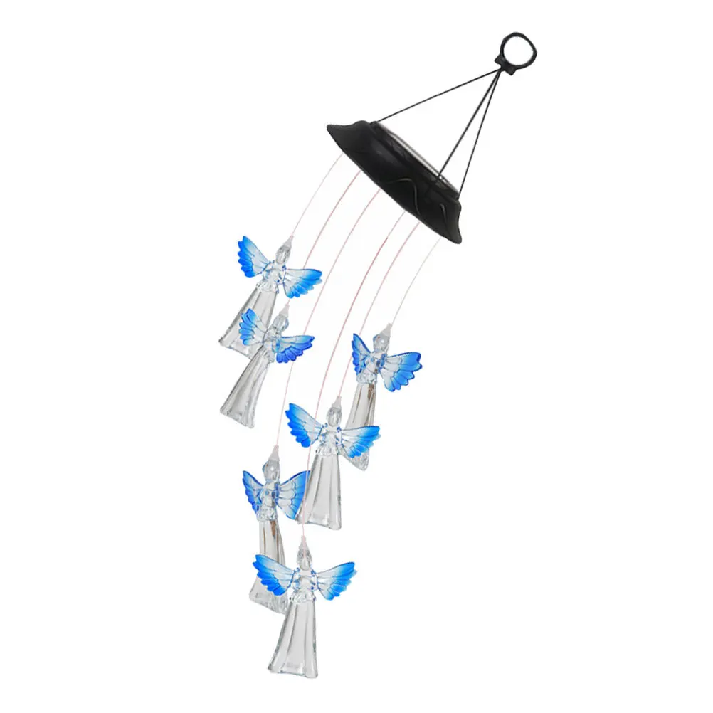 

Solar Wind Chime Light Angel Shape Hanging Outdoor Bell Decorative Solar Powered Windchime Garden Hanging Ornament