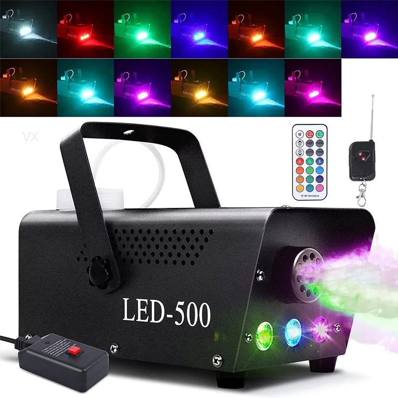 

500 Вт противотуманная машина с дистанционным управлением и искусственный RGB эффект 3 в 1