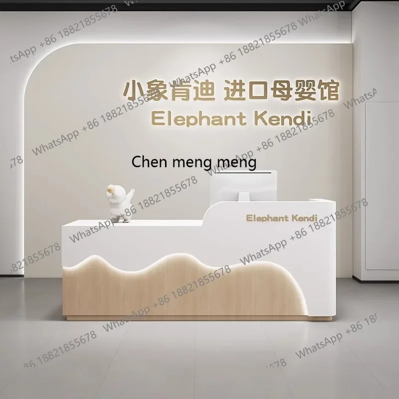 X188 Simple modern company reception desk paint beauty salon checkout page training center bar counter