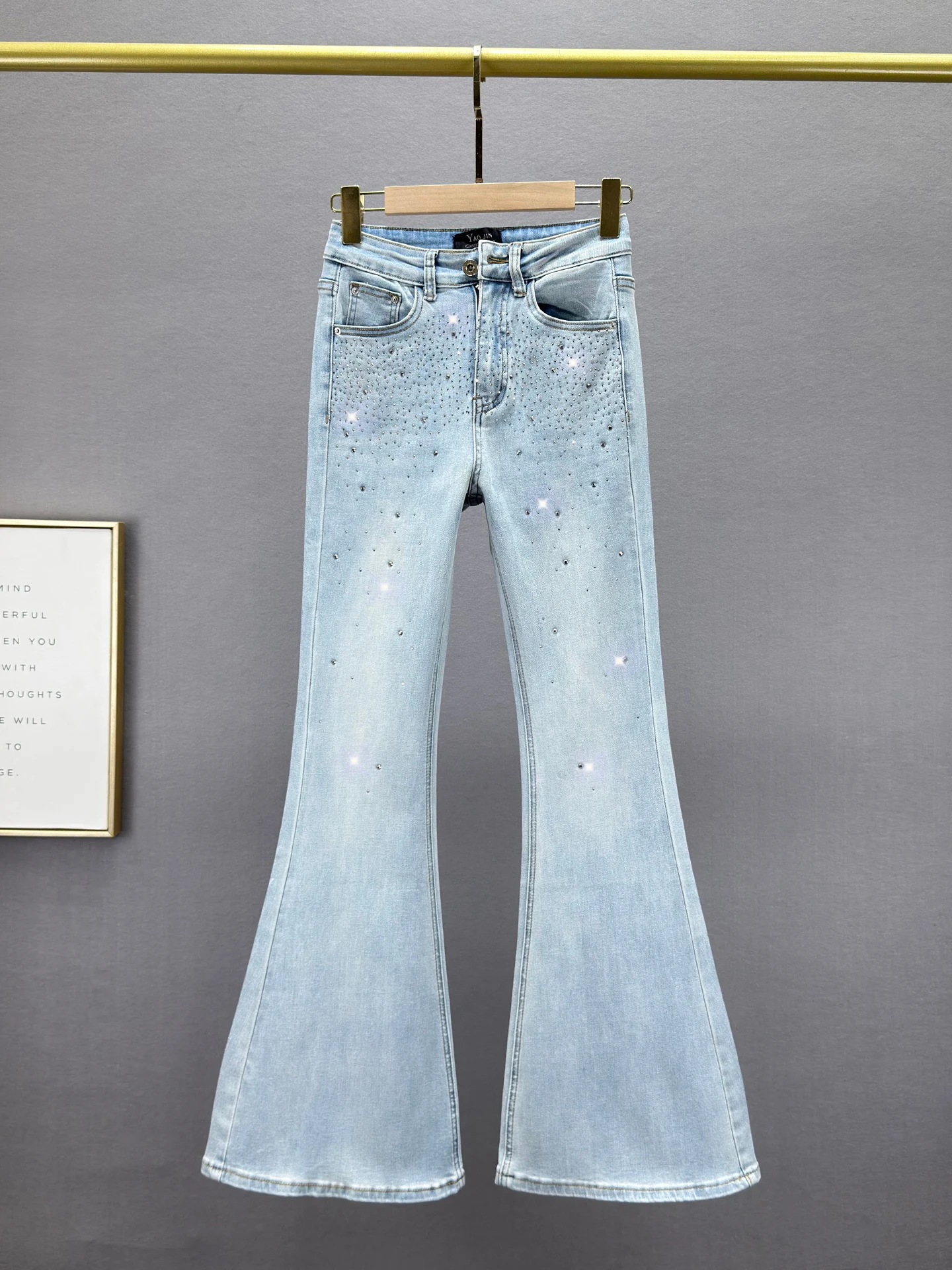 

Extended High Waist Stretchy Slimming Jeans Women's Spring New Sle European Wide Leg Flared Pants Comfortable Soft Cotton D...