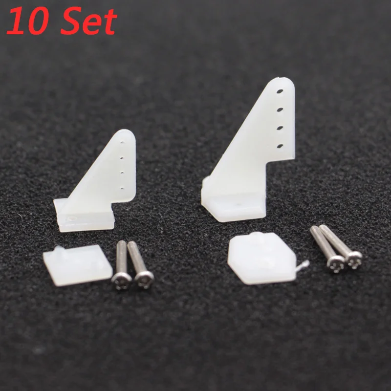 10set 4-Hole Triangular Rudder Angle with Screws Suitable for Light Wood Aircraft DIY Aviation Model Servo Parts Accessorie