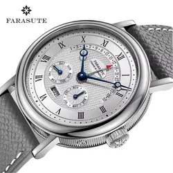 FARASUTE Men's Mechanical Watch Flyback Function Seagull Movement Month Display Week Display Calendar YearDisplay Sapphire Watch