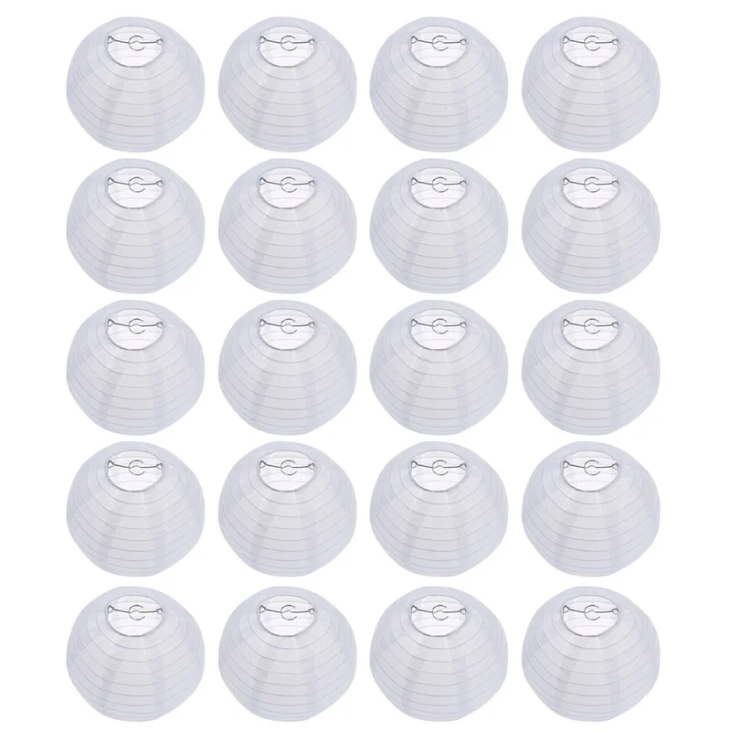 LICE-20X Lanterna/lampada di carta bianca cinese/giapponese da 8 pollici di diametro