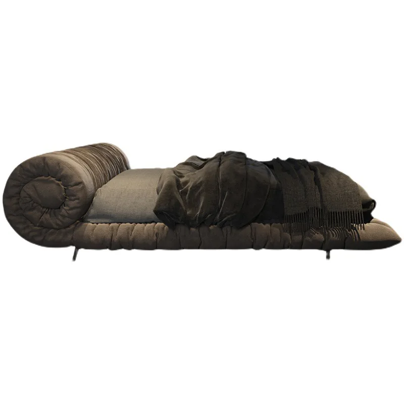 

Fabric bed designer flower roll bed master bedroom tatami double