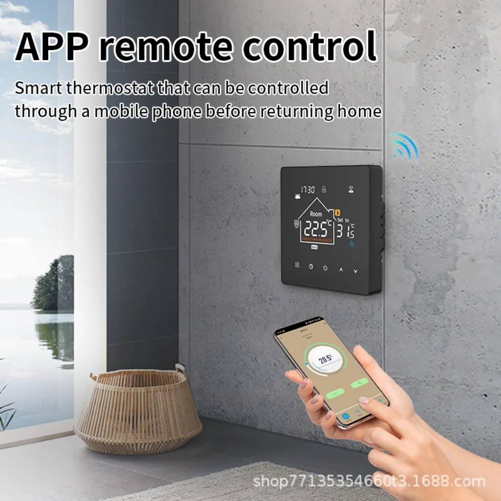 AC90~240V K7 Tuya WiFi Smart Floor Heating Thermostat Switch for Water/Gas Boiler Heating with Humidity and Weather Functions