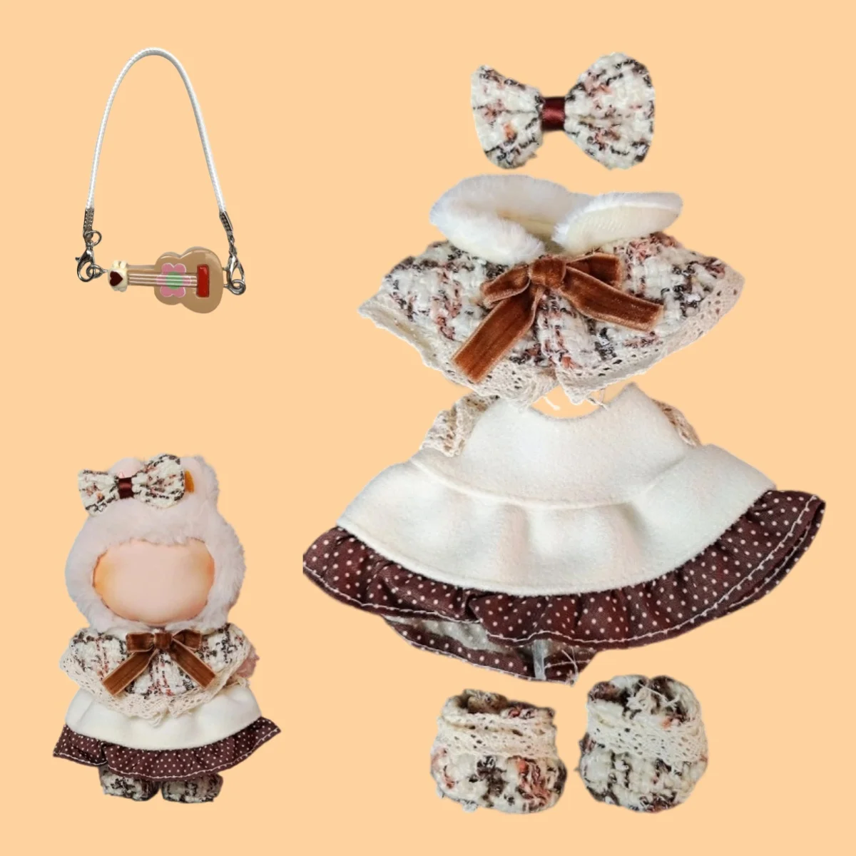 

13 Styles Cute Mini Plush Doll'S Clothes Outfit Accessories Korea Kpop Exo Labubu II Idol Dolls Jumpsuit Sitting Party Clothing