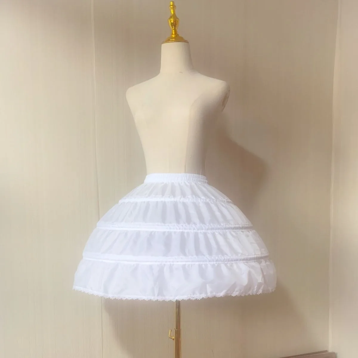 Women's Bubble Hem Petticoat 3 Hoop Cages Tulle for Princess Ballgowns