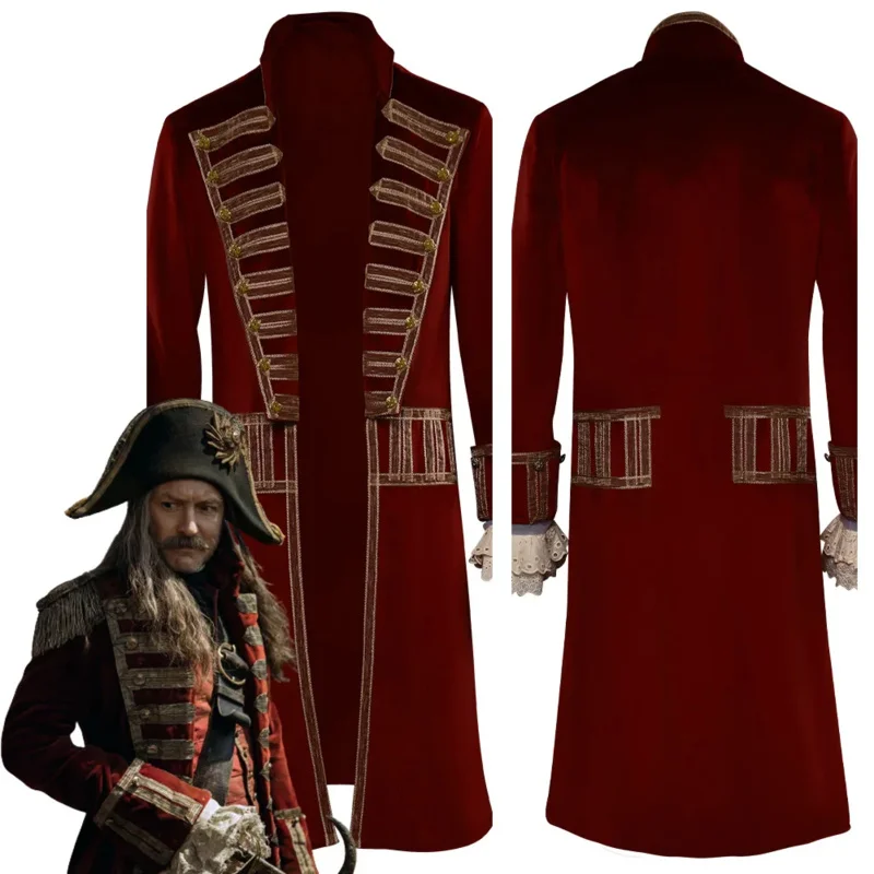 Peter Cos Pan And Wendy Captain Hook Cosplay Costume Trench Coat Jacket For Men Outfits Halloween Carnival Party Disguise Suit