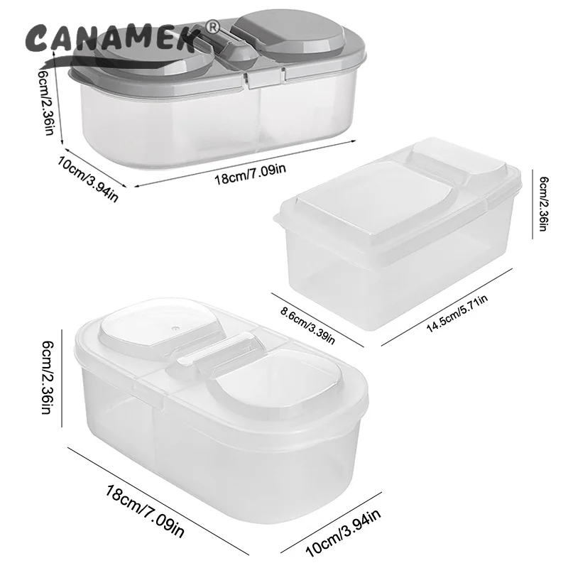 Double Compartment Covered Kitchen Food Grain Sealed Tank Multifunctional Kitchen Refrigerator Plastic Storage Fresh Box