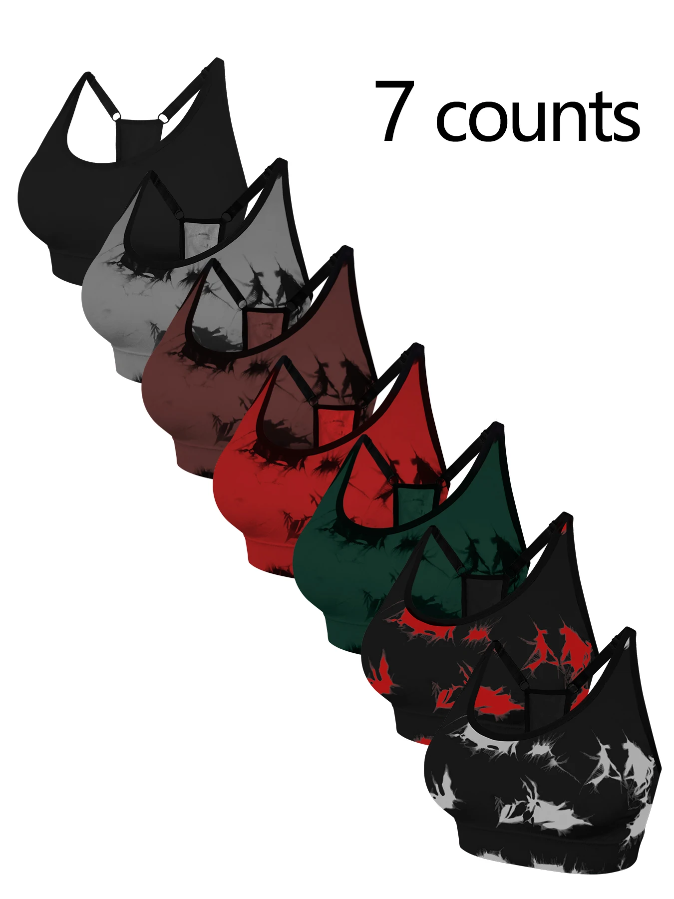 

Tie-Dye Seamless Bra with Adjustable Shoulder Straps One-Piece Cup Comfortable Soft Yoga Sports Bra Running Vest