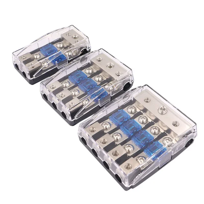Car Audio Modification Zinc Alloy Nickel Plating Mini Fuse Holder Stereo Audio AFS Fuse Holder Power Distribution Block Fuse Box