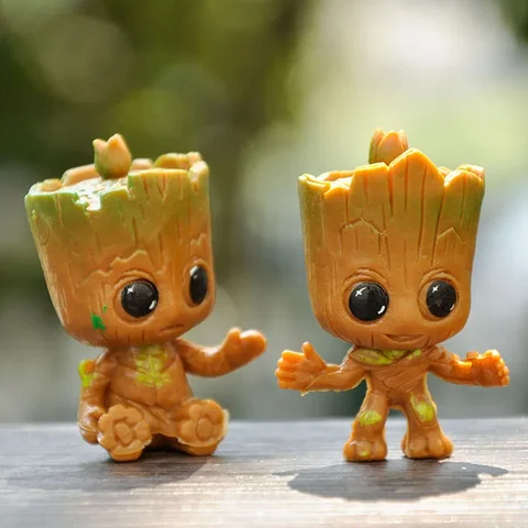 4 st/set söta Groot miniatyrmodell hushållsartiklar dekoration figur hantverk anime hjälte träd man karaktär dekoration 10 best sales träskulptur - №6