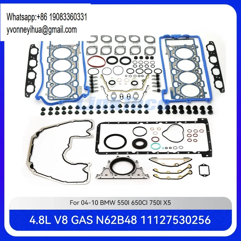 

Engine Cylinder Head Full Gasket Set For 04-10 4.8 T L BMW N62 B48 E60 E61 E63 E64 E66 E70 550I 650I 750I X5 4.8L V8 GAS N62B48