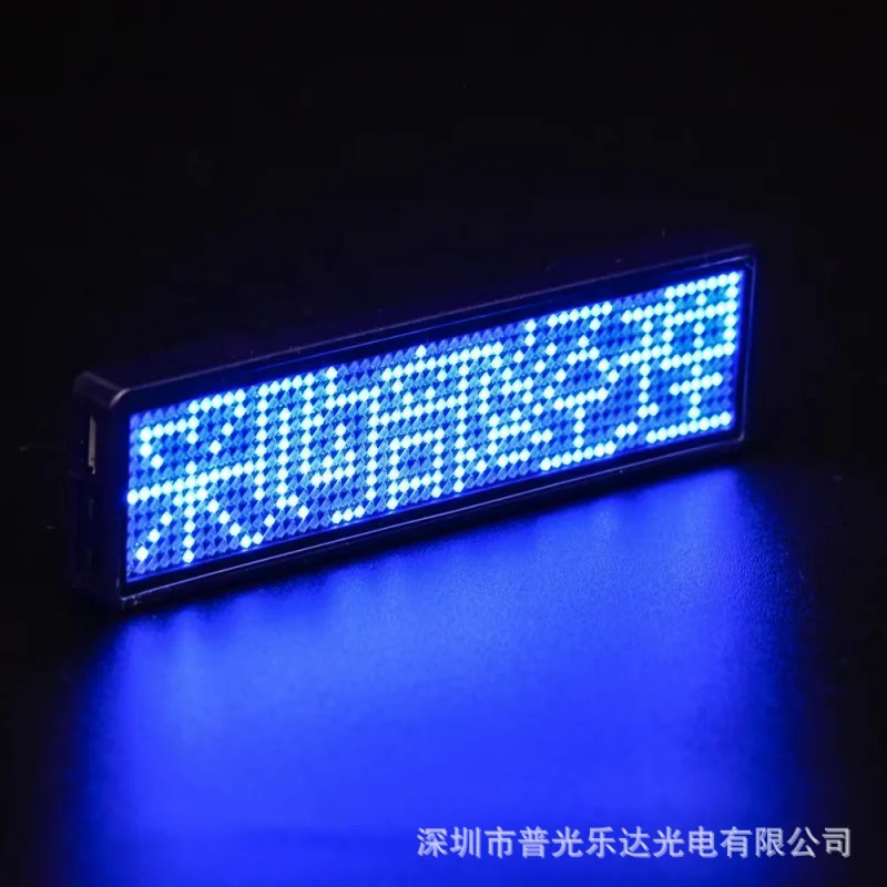 Customized. Led Badge Display Business Card Screen Bar Work Badge Luminous Rolling Word-Moving Designated Driver 4 Words