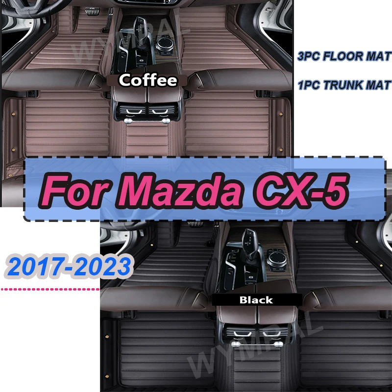 

LUXURY Car Floor Mats For Mazda CX-5 CX5 KF 2017~2023 Leather Luxury Mat Rugs Carpet Full Set Auto Interior Parts Car Accessorie