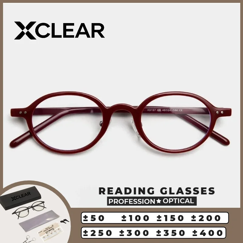 

XCLEAR Optical Anti Blue Ray Myopia Progressive Prescription Eyeglasses Reading Glasses Vintage Round Black Unisex Comfortable
