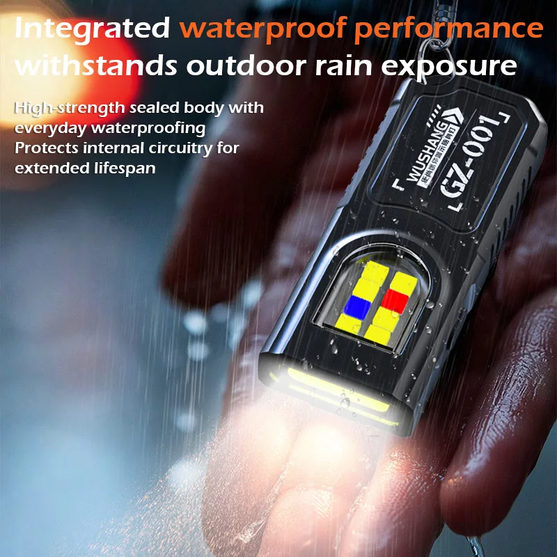 Keyring Flashlight with High-Intensity Light, Rechargeable, Ultra-Bright, Outdoor Mini Portable Multi-Functional Work Light