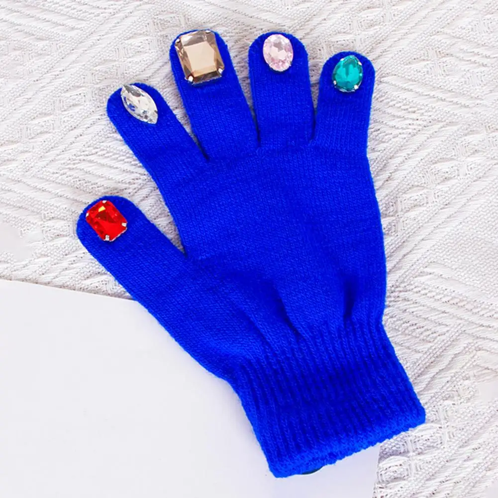 

Теплые зимние перчатки, минималистичные перчатки, стильные перчатки из искусственного вяза для женщин, теплые хлопковые зимние варежки со сверкающими акцентами