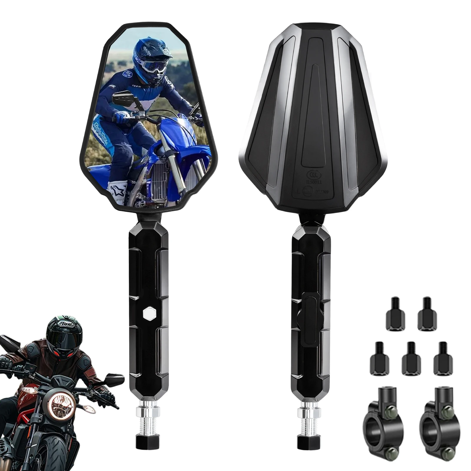 

Universal Motorcycle Rearview Mirrors Adjustable Angle Rearview Mirrors Foldable Handlebar Rear Mirrors General Side Rear Mirror