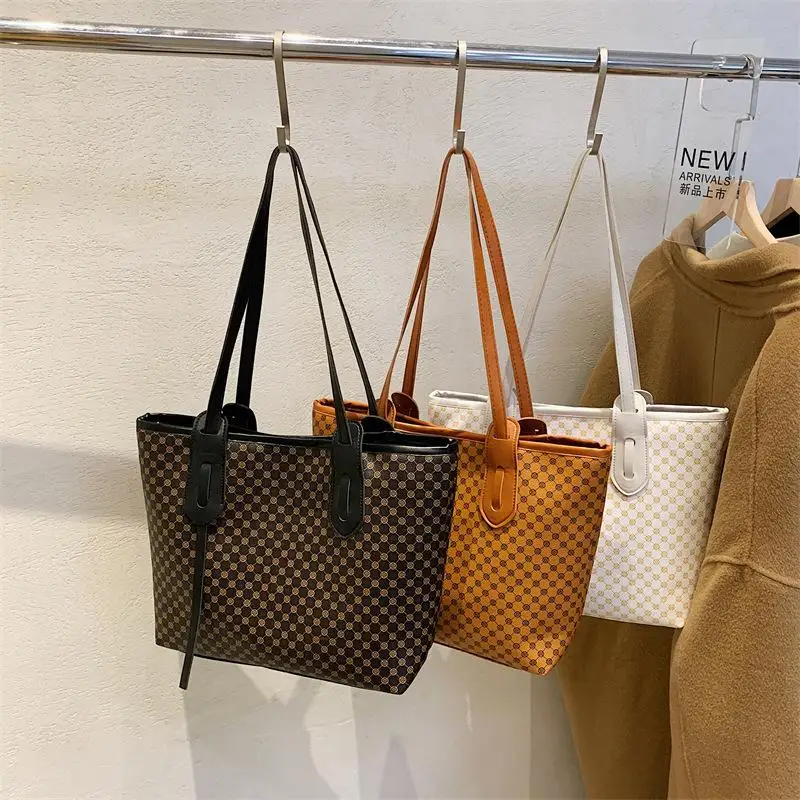 Fashion Women's Tote Shoulder Bag Striped Designer Large Capacity Handbag for Women 2022 New Simple Solid Female Shopper Bags