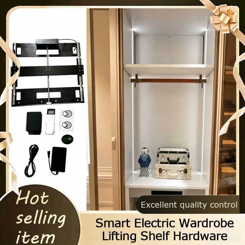 Pro Smart Motorized Hidden Track Elevating Layer Board With Induction Touch And Remote Control For Wardrobe Cabinet System 292