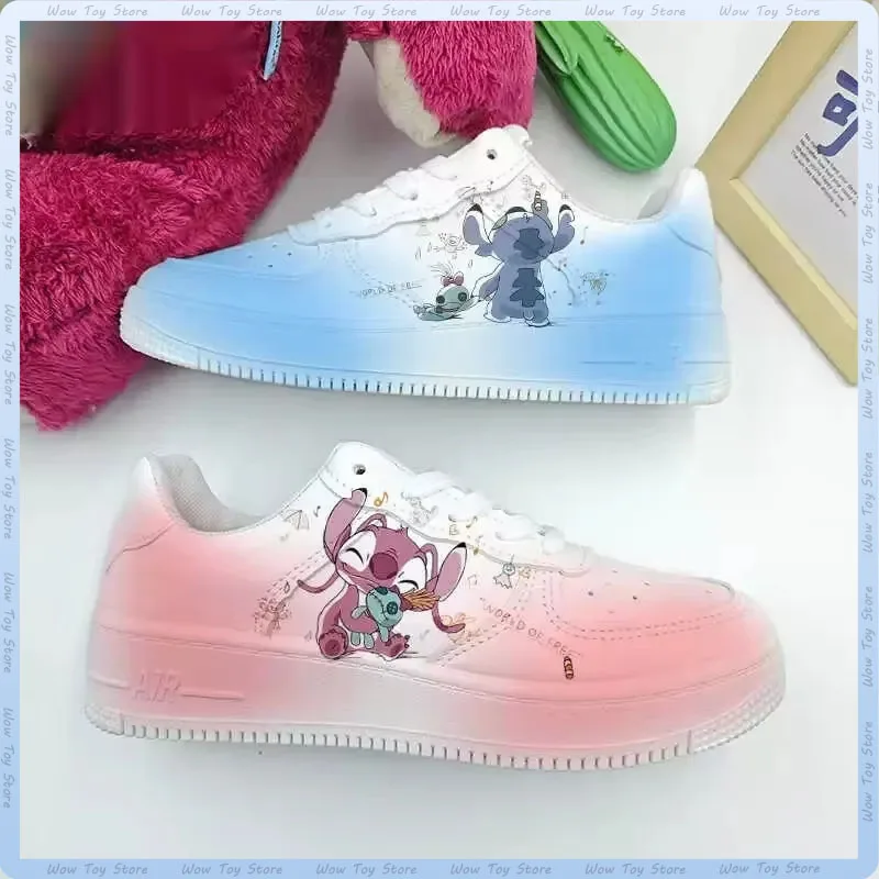 디즈니 스티치 신발 천사 운동화 여성 통기성 다목적 커플 만화 보드 신발 여름 귀여운 학생 크리스마스 선물